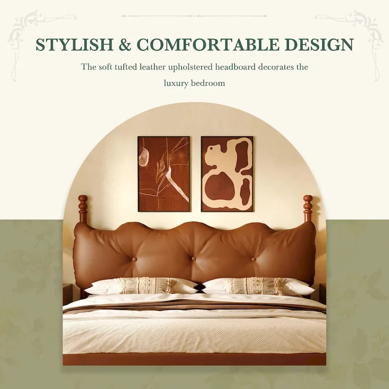 Luxury Upholstered PU Leather Bed by
