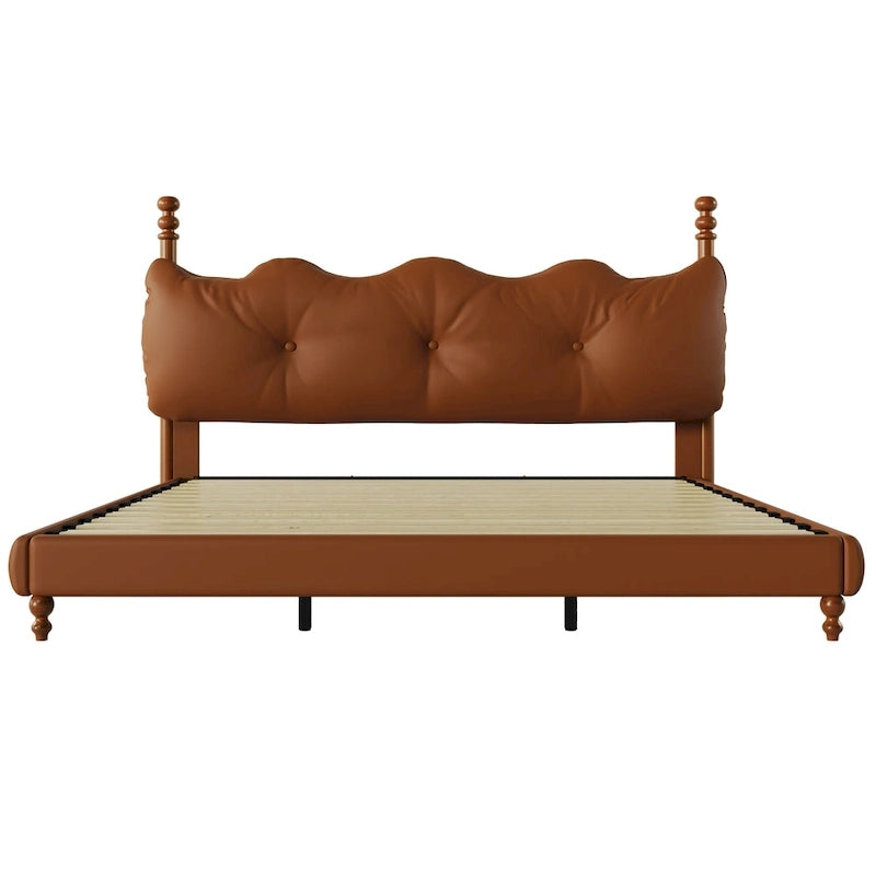 Luxury Upholstered PU Leather Bed by