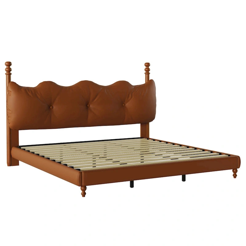 Luxury Upholstered PU Leather Bed by
