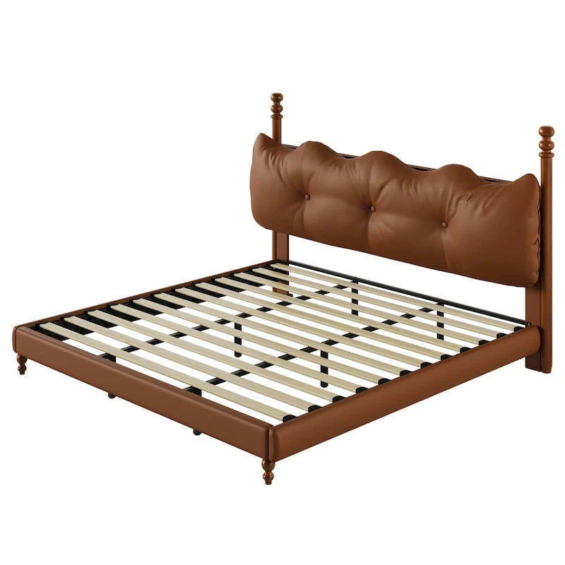 Luxury Upholstered PU Leather Bed by