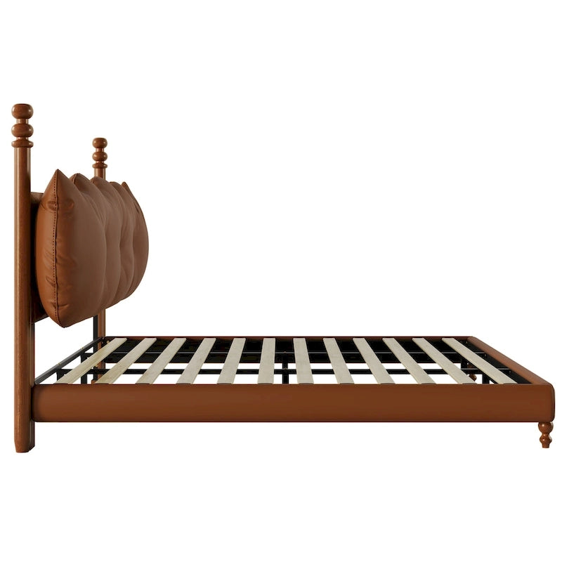 Luxury Upholstered PU Leather Bed by