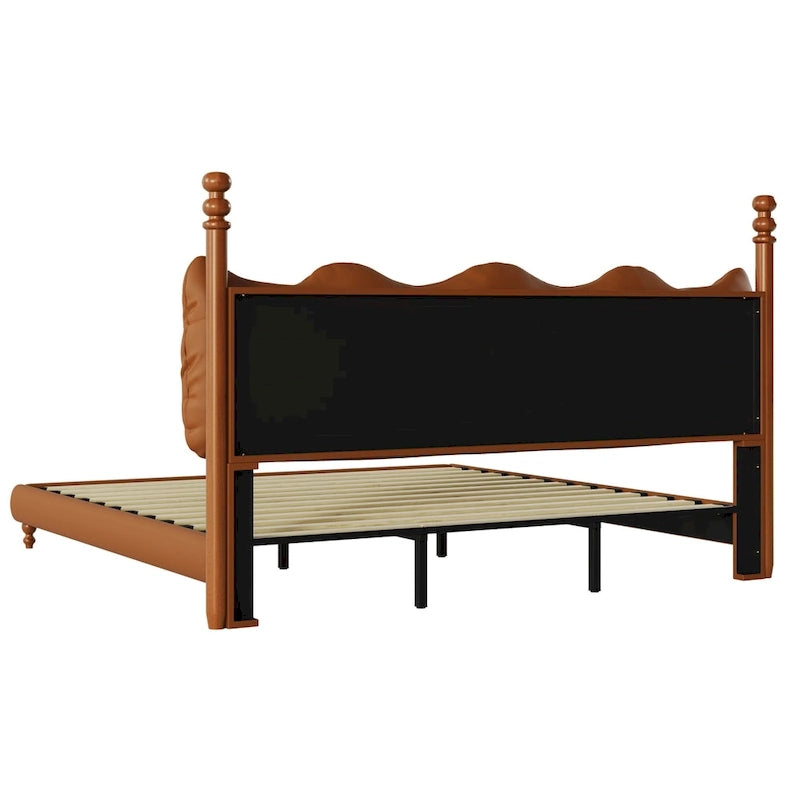 Luxury Upholstered PU Leather Bed by