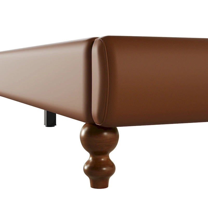 Luxury Upholstered PU Leather Bed by