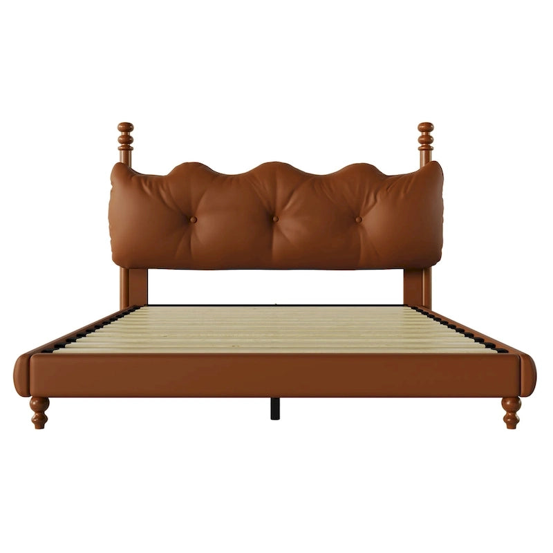 Luxury Upholstered PU Leather Bed by