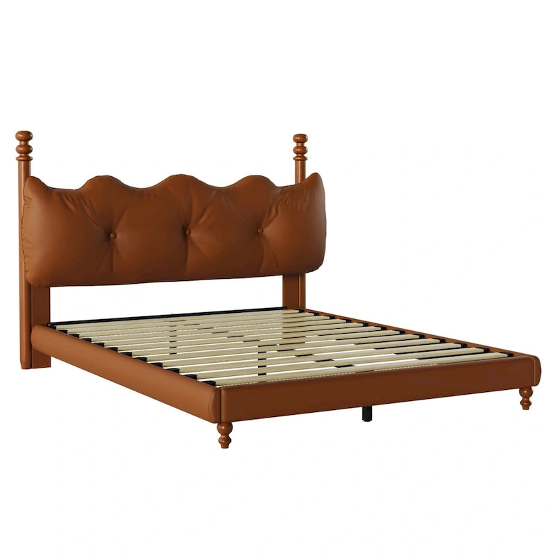 Luxury Upholstered PU Leather Bed by