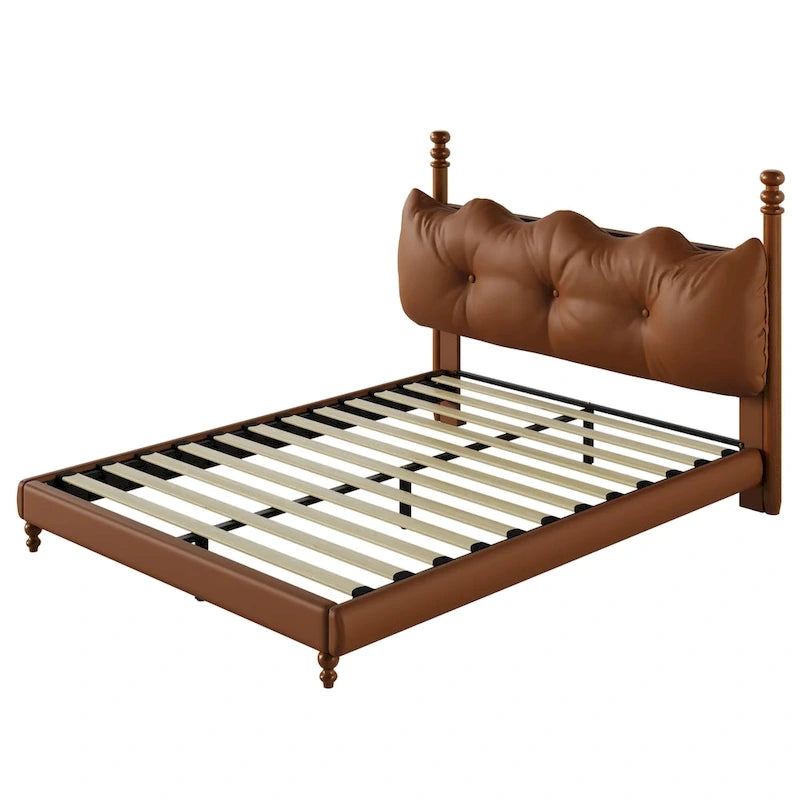 Luxury Upholstered PU Leather Bed by