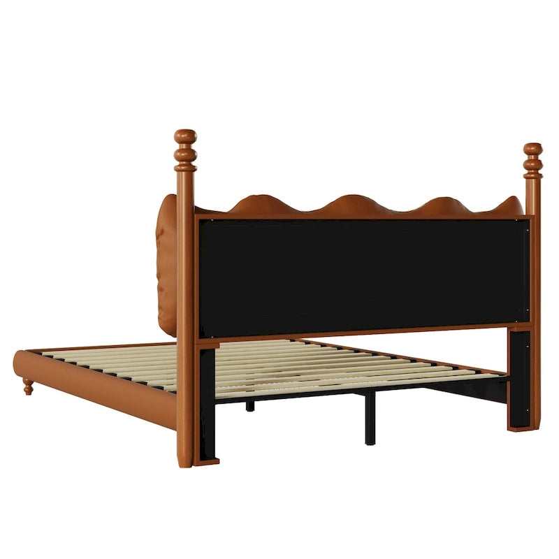 Luxury Upholstered PU Leather Bed by