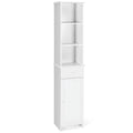 Bathroom Tall Storage Cabinet Freestanding Linen Tower w/ Open