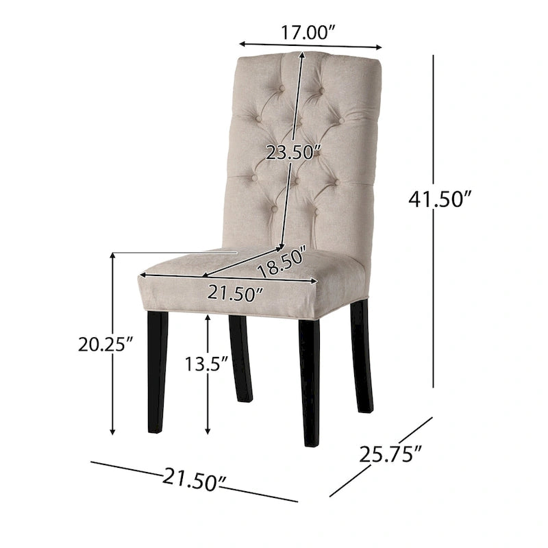 Upholstered Fabric Dining Chairs (Set of 2) by