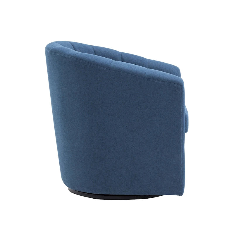 Swivel Fabric Barrel Accent Chair with Removable Seat Cushion