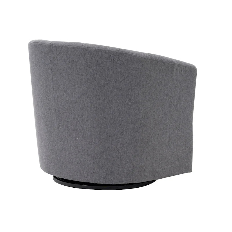 Swivel Fabric Barrel Accent Chair with Removable Seat Cushion