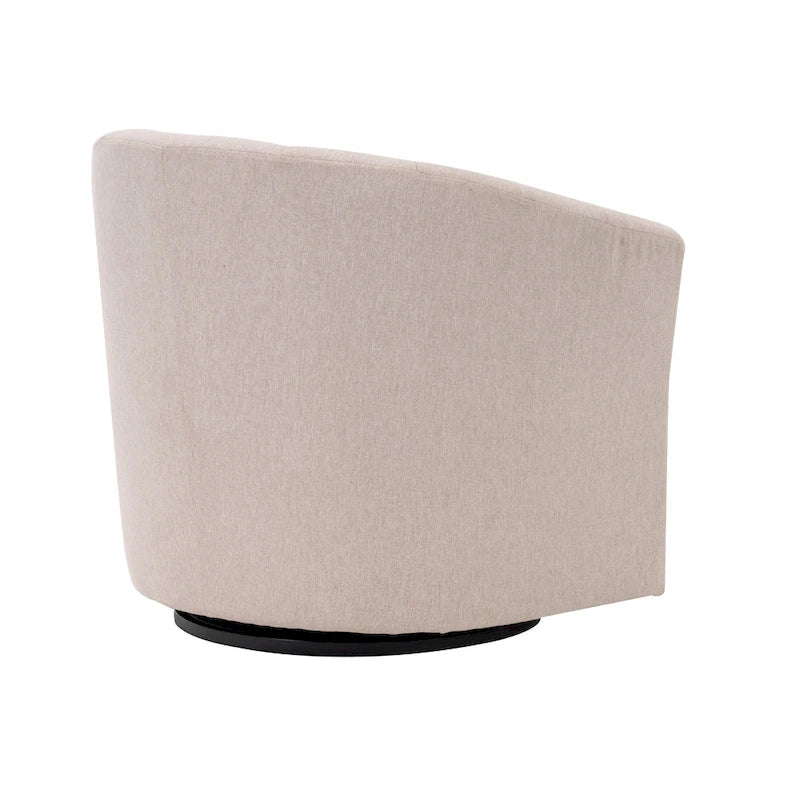 Swivel Fabric Barrel Accent Chair with Removable Seat Cushion
