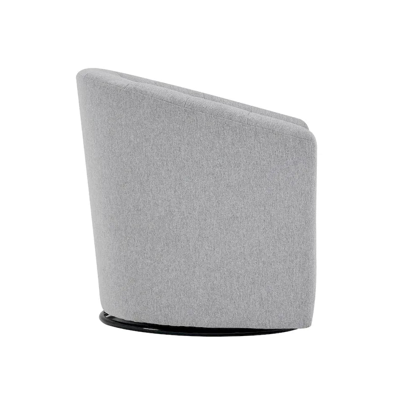 Swivel Fabric Barrel Accent Chair with Removable Seat Cushion