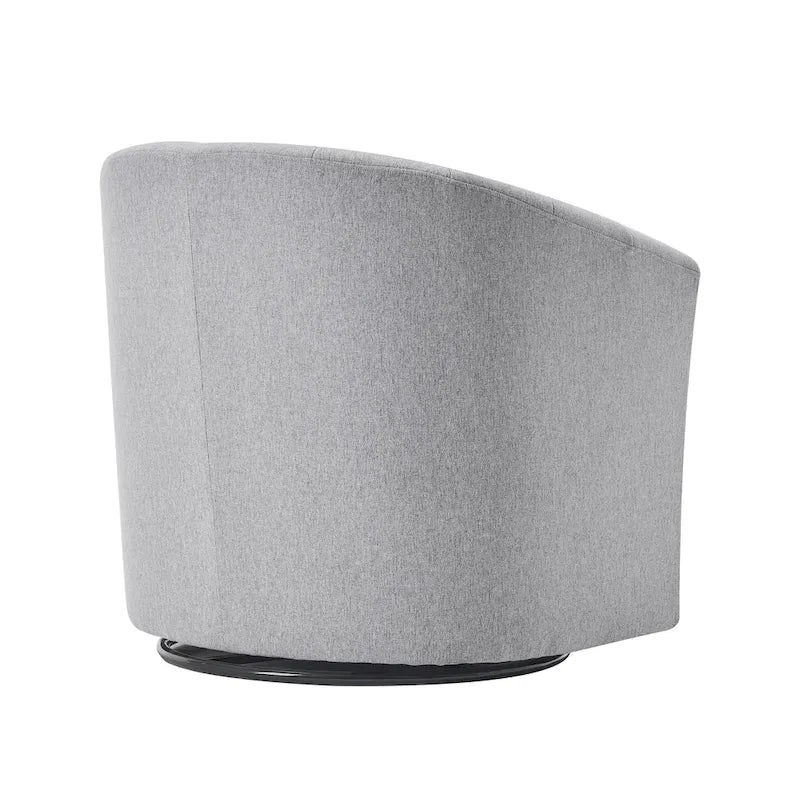 Swivel Fabric Barrel Accent Chair with Removable Seat Cushion