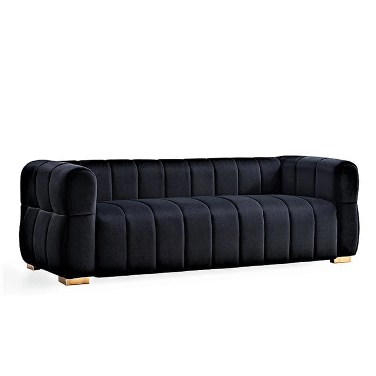 89 Velvet Tuxedo Arm Sofa
