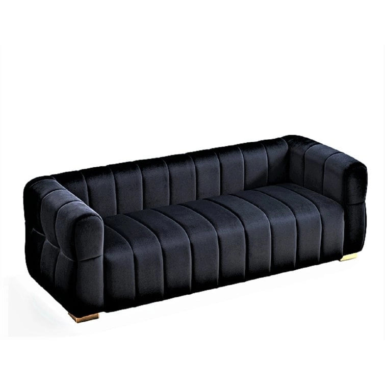 89 Velvet Tuxedo Arm Sofa