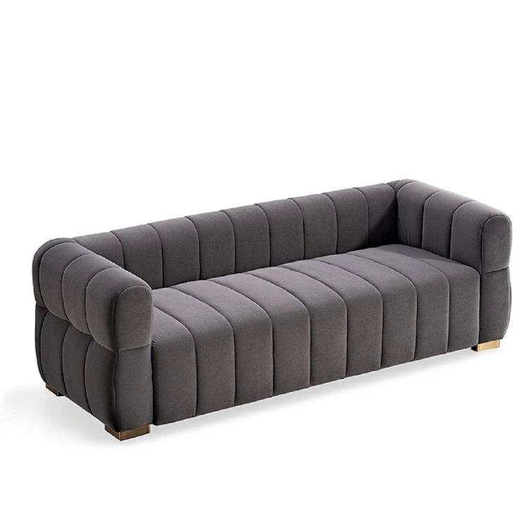 89 Velvet Tuxedo Arm Sofa