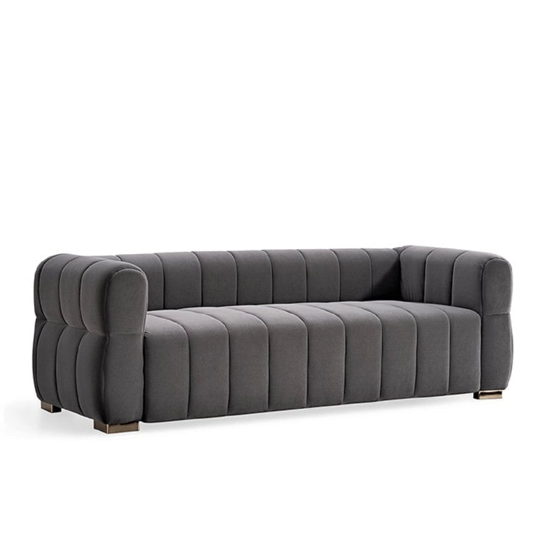 89 Velvet Tuxedo Arm Sofa