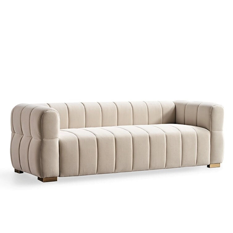 89 Velvet Tuxedo Arm Sofa