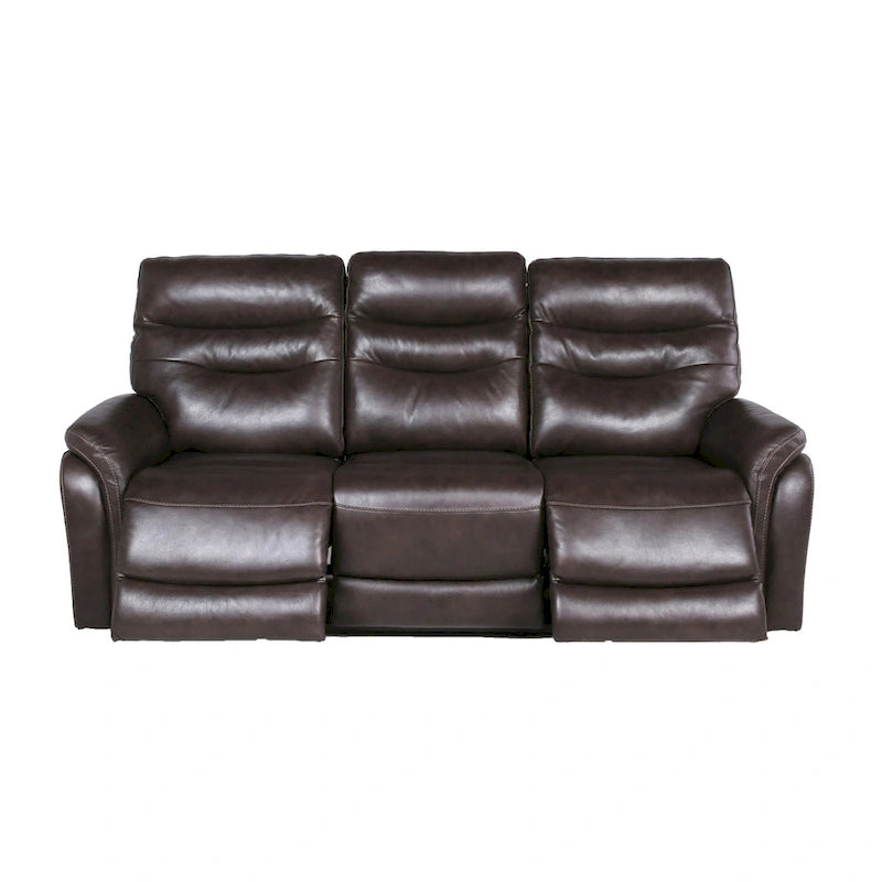Power Reclining Top Grain Leather Sofa