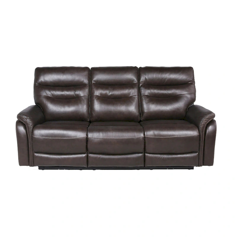 Power Reclining Top Grain Leather Sofa