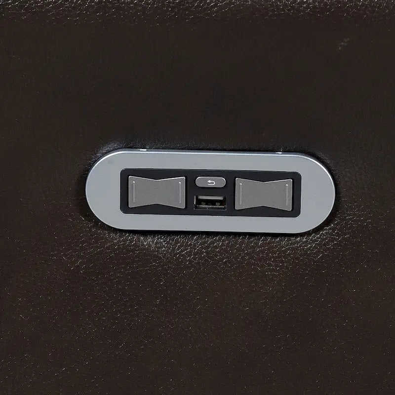 Power Reclining Top Grain Leather Sofa