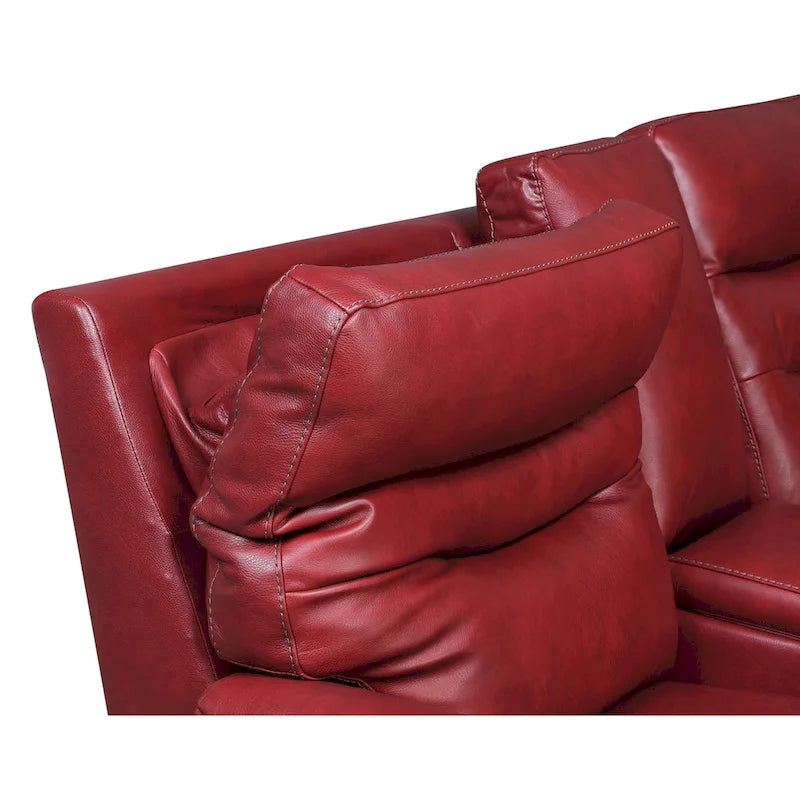 Power Reclining Top Grain Leather Sofa