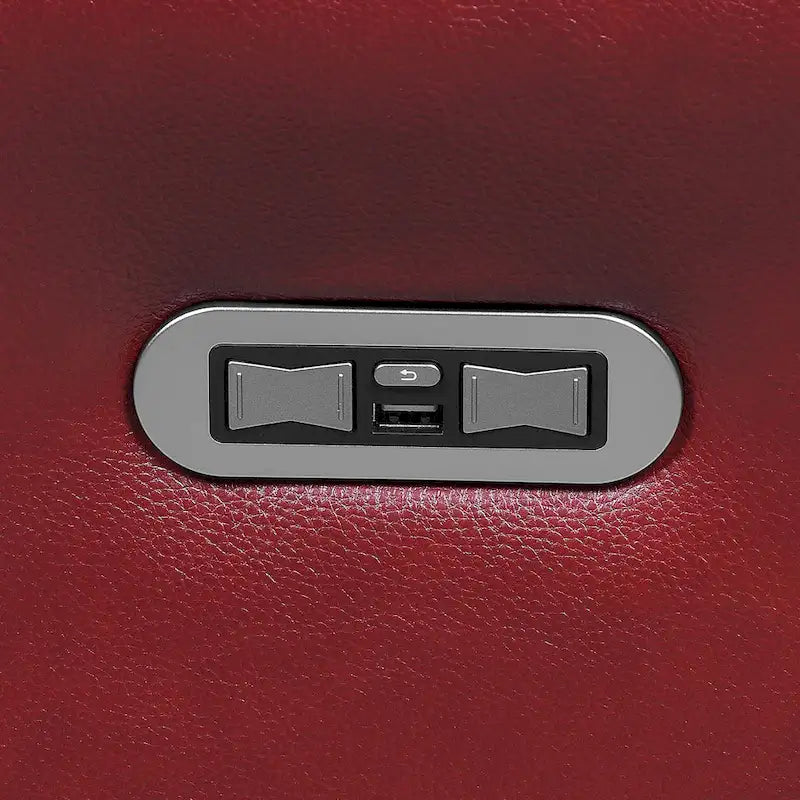 Power Reclining Top Grain Leather Sofa
