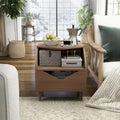 Mid-century Modern 20-inch 1-Shelf and 1-Drawer End Table by