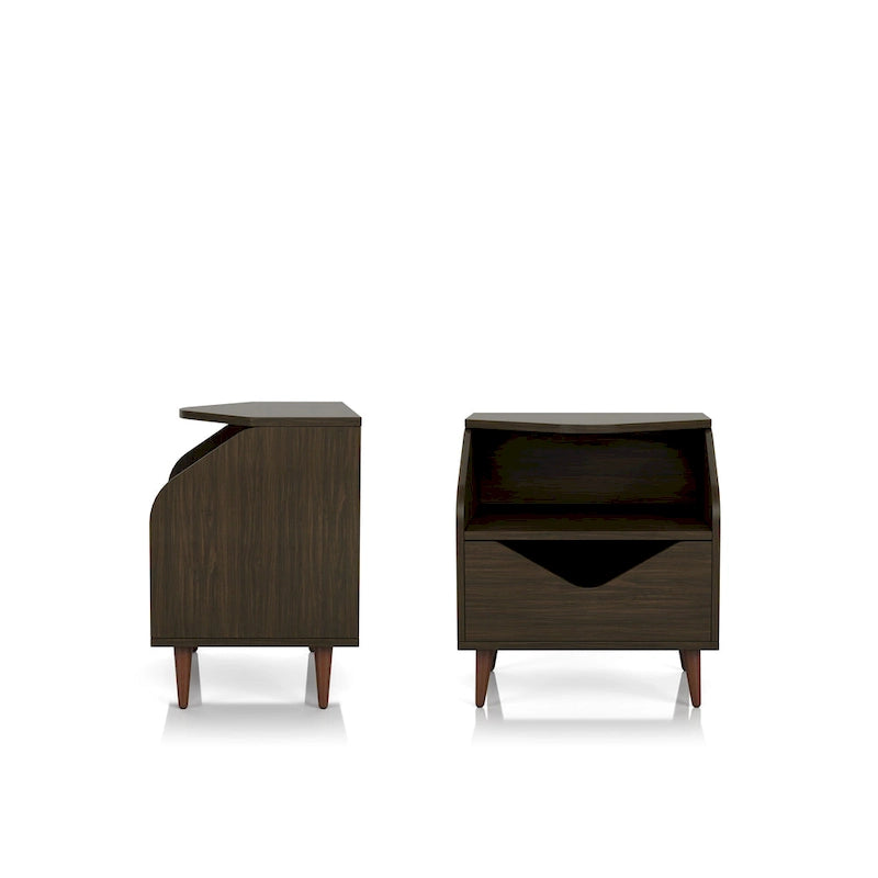 Mid-century Modern 20-inch 1-Shelf and 1-Drawer End Table by