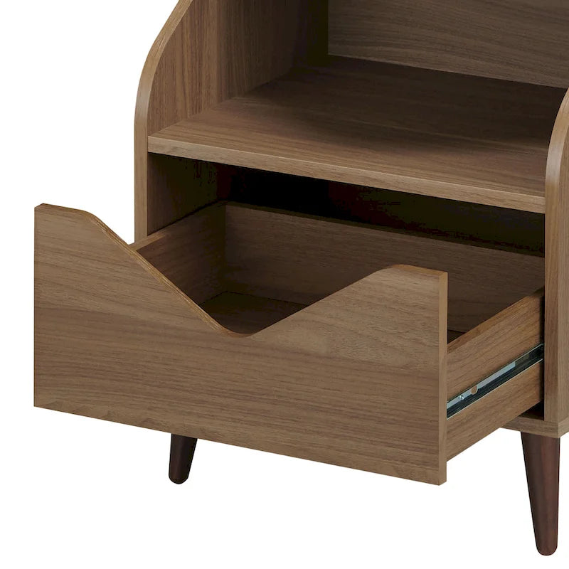 Mid-century Modern 20-inch 1-Shelf and 1-Drawer End Table by