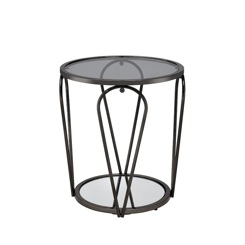20-inch Glass Top 1-Shelf End Table by