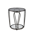 20-inch Glass Top 1-Shelf End Table by