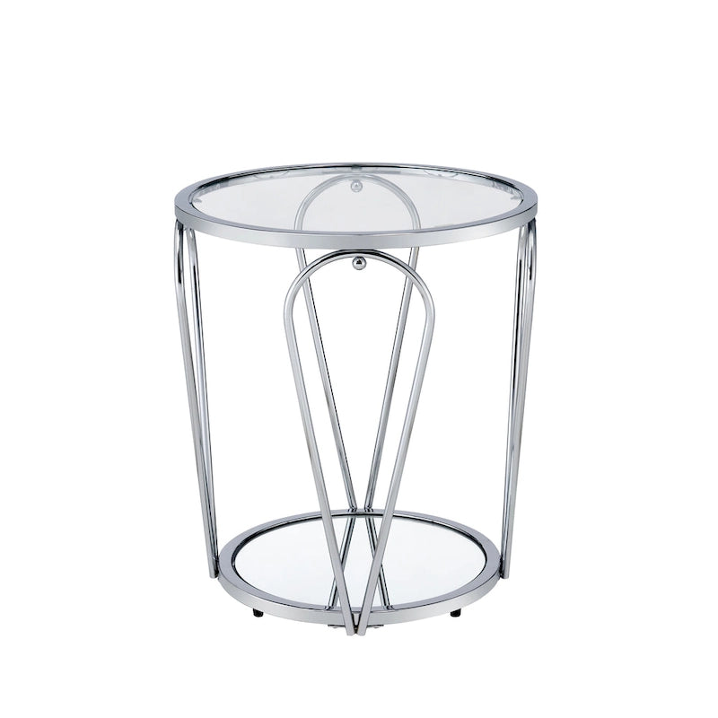 20-inch Glass Top 1-Shelf End Table by