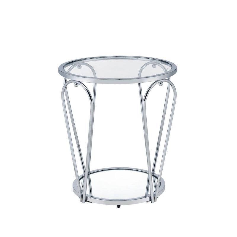 20-inch Glass Top 1-Shelf End Table by