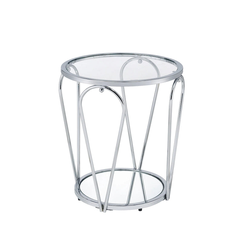 20-inch Glass Top 1-Shelf End Table by