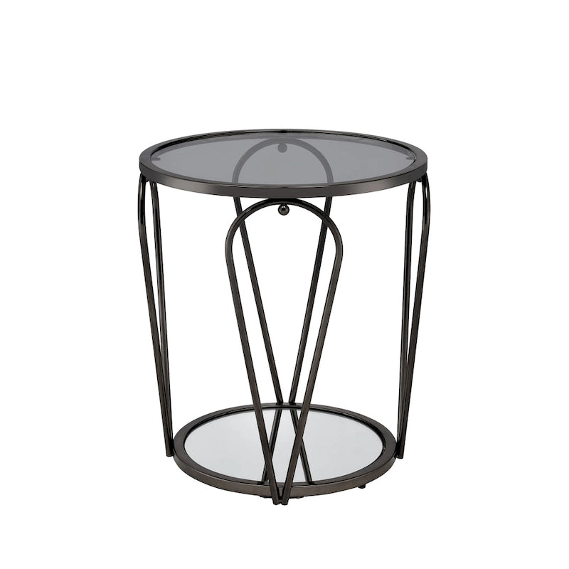 20-inch Glass Top 1-Shelf End Table by