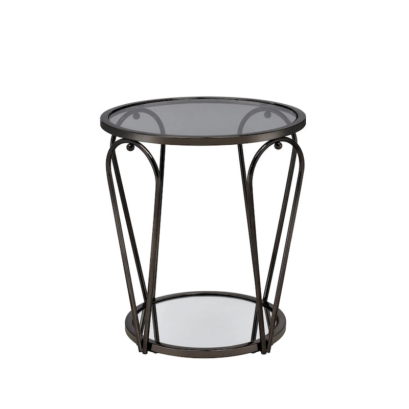 20-inch Glass Top 1-Shelf End Table by