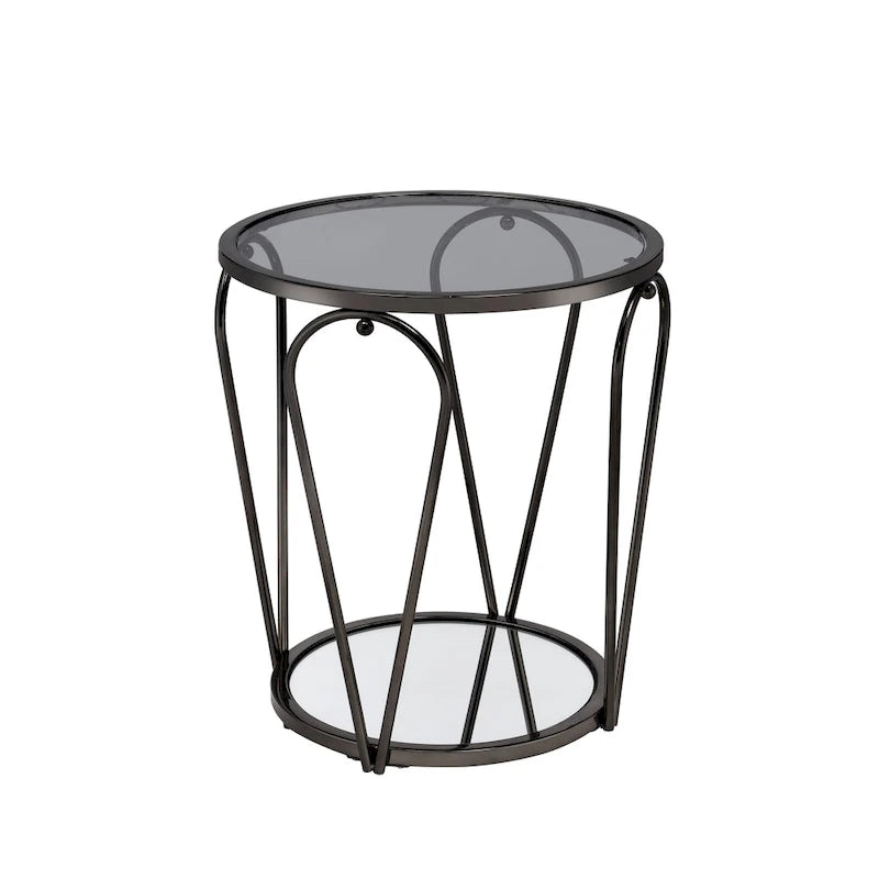 20-inch Glass Top 1-Shelf End Table by