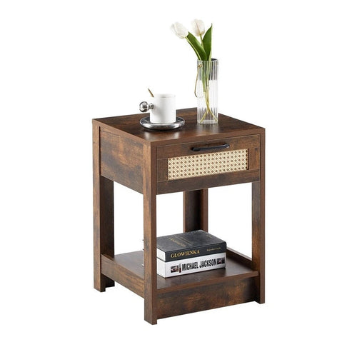 15.75 Wood Nightstand with Storage Drawer End Table living Room