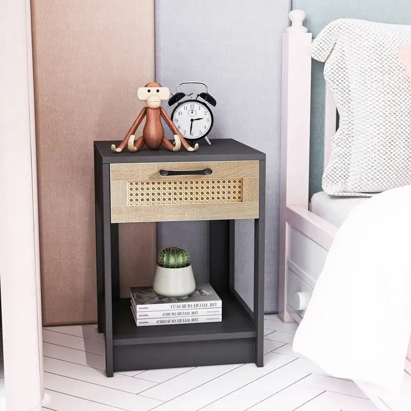 15.75 Wood Nightstand with Storage Drawer End Table living Room