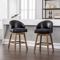 360 Degree Swivel Counter Height Bar Stools with Footrest Set of 2