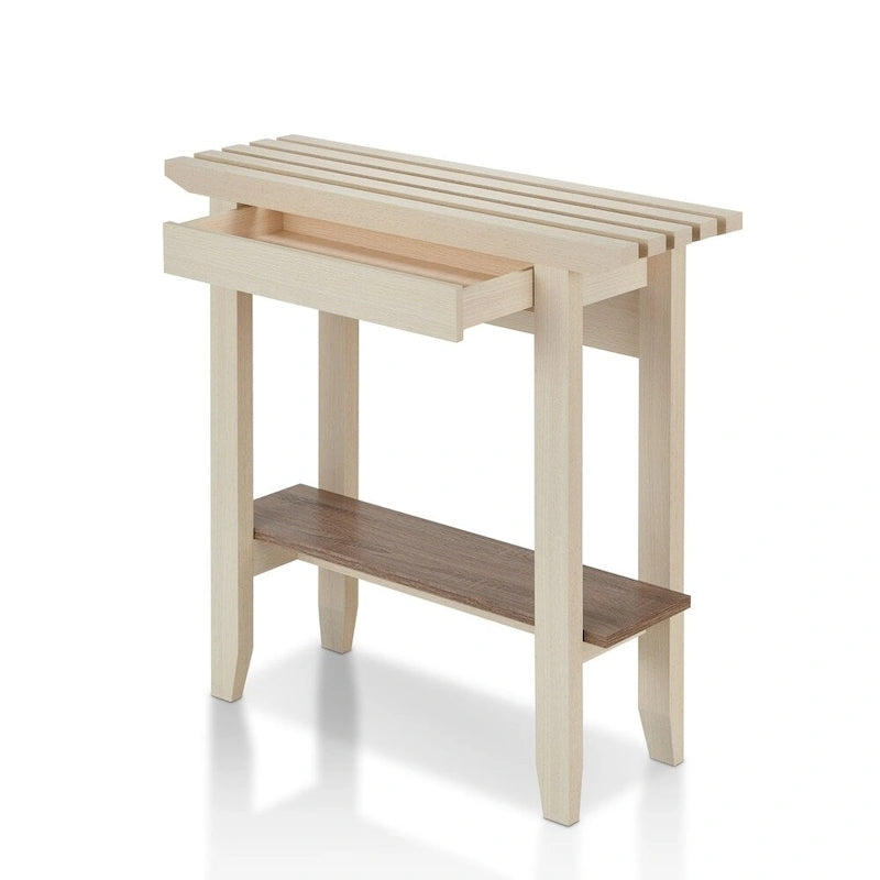Contemporary Ivory 36-inch 1-Shelf Console Table by