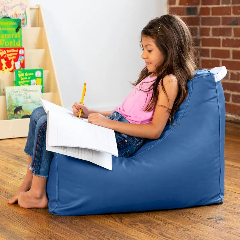 Kids Bean Bag Chair, Premium Vinyl, Royal Blue