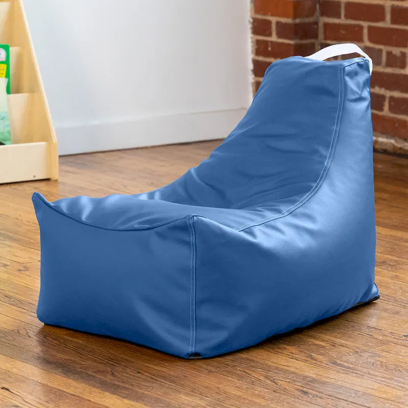 Kids Bean Bag Chair, Premium Vinyl, Royal Blue