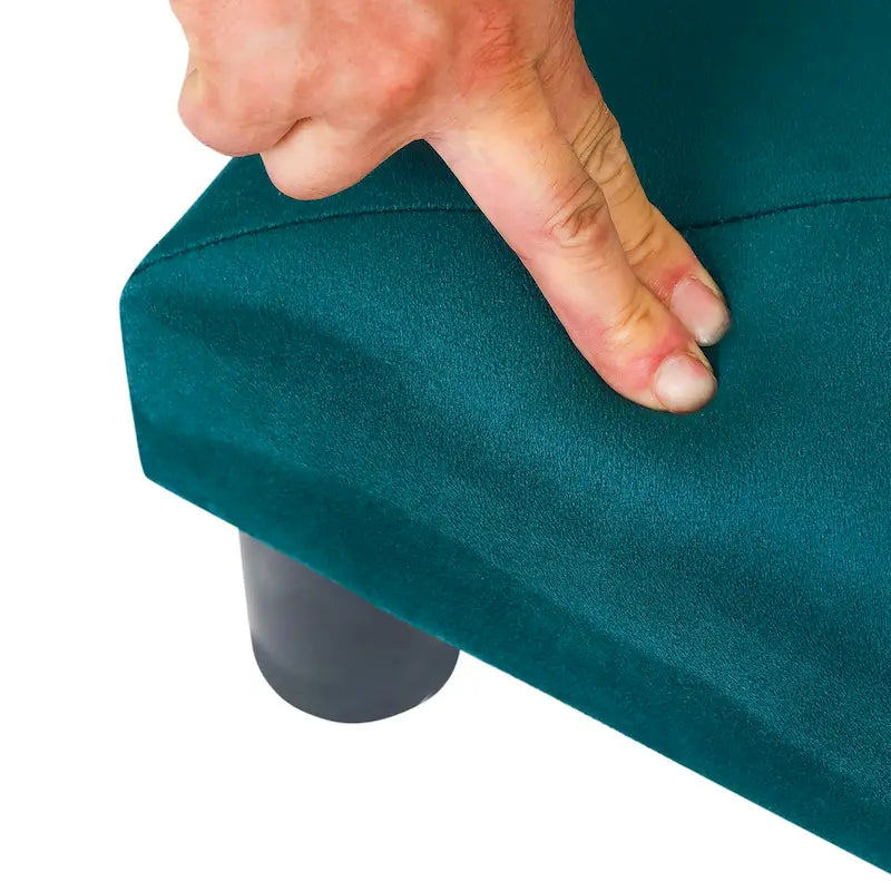 Velvet Foot Stool Ottoman with Tufted Button