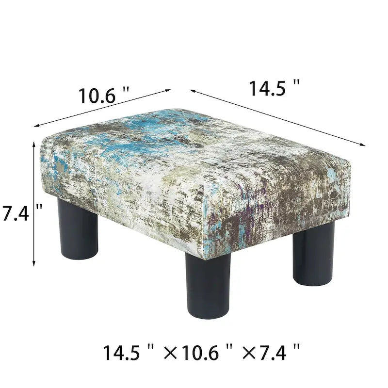 Velvet Foot Stool Ottoman with Tufted Button