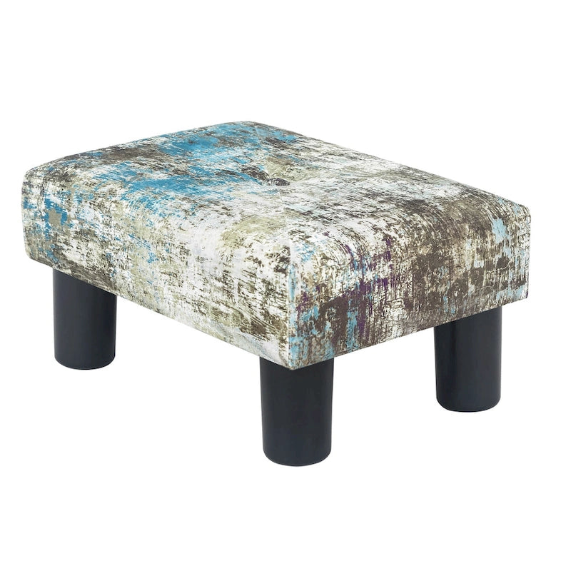 Velvet Foot Stool Ottoman with Tufted Button