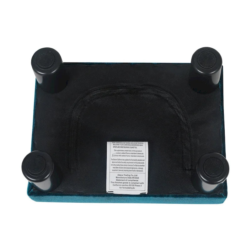 Velvet Foot Stool Ottoman with Tufted Button