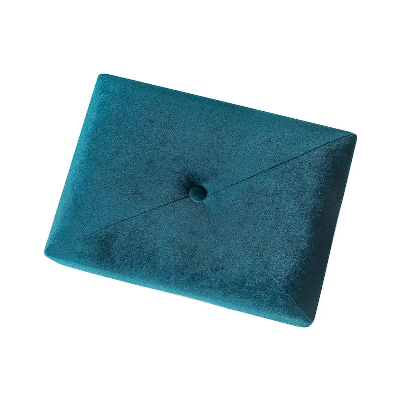 Velvet Foot Stool Ottoman with Tufted Button